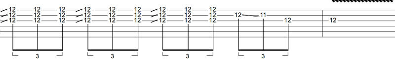 triplet feel with slide major chords