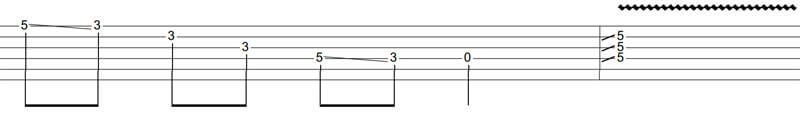 lick uses the Open G take on the pentatonic scale for a descending line