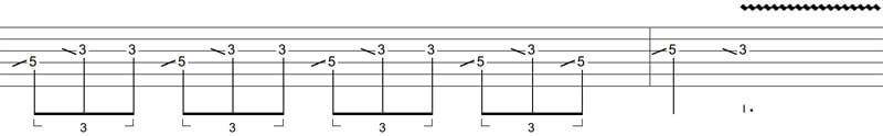 triplet phrase slides between the 5th of the D and 3rd of the G